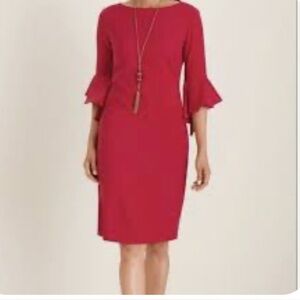 J. McLaughlin Bell Sleeve KEATON Bainbridge Red Dress - Size medium